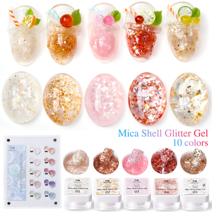 Kit de vernis gel effet écaille 10 couleurs ZRKGEL tendance, sans HEMA, sans TPO, gel à ongles pour les fournisseurs de salons de manucure, kit hautement pigmenté - Product Image 2