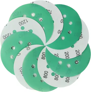Nhà Sản Xuất 125Mm 5Inch Màu Xanh Lá Cây Móc Gốm Và Vòng Cát Giấy Mài Mòn Sanding Disc Cho Kim Loại - Product Image 4