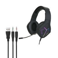 Headset Gaming Dynamic Driver, Mic, Lampu LED, Kabel, untuk PC, Ponsel, DJ, Perjalanan, Tahan Air IPX-4, Harga Pabrik