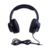Headphone berkabel Earphone berkabel, colokan 3.5mm murah dengan Headset kabel datar kontrol garis Bass berat untuk ponsel