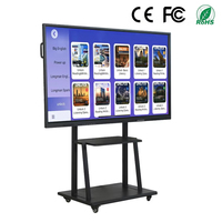 Tableau blanc électronique mobile rotatif de 65 pouces, TV de conférence 4K, tactile 20 points, Android 13, roues, réunions d'affaires