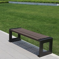 Prix usine banc de parc en acier inoxydable siège d'attente banc en bois dos nu pour attendre
