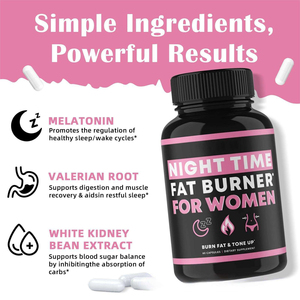 Capsules brûle-graisses de qualité supérieure pour femmes, brûleur de graisse nocturne, 60 capsules, complément alimentaire, brûle-graisses naturel, capsule brûle-graisses abdominaux - Product Image 2