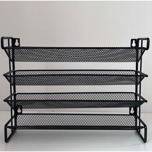 Étagère à épices SpaceAid multi-niveaux noire, type sur pied, 4 niveaux, organiseur de rangement de cuisine avec étiquettes pour les épices - Product Image 3