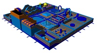 Parc à thème gonflable de parcours d'obstacles de glissière de videur de terrain de jeu extérieur d'intérieur