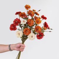 Bouquet de Gerberas Artificielles Orange en Gros, Fleurs de Gerbera en Soie Multi-têtes pour Mariage, Décoration Florale d'Automne pour la Maison