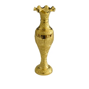 Florero De Latn <strong>Con</strong> Acabado Dorado, Florero Metlico Para Decoracin Del Hogar, Regalos, Sala De Estar, Mesa, Entrada - Product Image 4