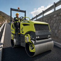 Compacteur vibrant mini 1, 2 et 3 tonnes, rouleau compresseur routier diesel à double tambour, directement de l'usine