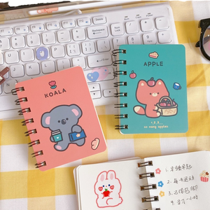 Cartoon Bear Spiral Binding Hardcover <b>Mini</b> <b>Notebook</b> Student Stationery Kawaii Notes 105x80mm Gift - Product Image 1