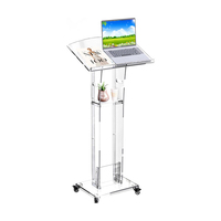 Support de podium en acrylique transparent moderne avec étagère de rangement chaires en verre Plexi pour églises conférence discours mariages