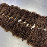 Vente en gros de cheveux afro crépus SDD en vrac, qualité 12A, noir naturel # Extensions de cheveux humains vierges à double trame, 100 % alignées sur les cuticules, couleur marron, 2 pièces