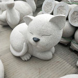 บาทสไตล์<span class=keywords><strong>สวน</strong></span>ตกแต่งภูมิทัศน์หินธรรมชาติขนาดใหญ่นั่งแมวน่ารักNEKOหินแกะสลักรูปปั้นประติ<span class=keywords><strong>มา</strong></span>กรรม - Product Image 2