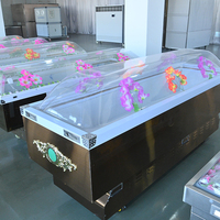 Ataúd de Cristal de Alta Calidad con Sistema de Enfriamiento Directo, Estilo Americano, para Adultos, para Artículos Funerarios y Uso Mortuorio