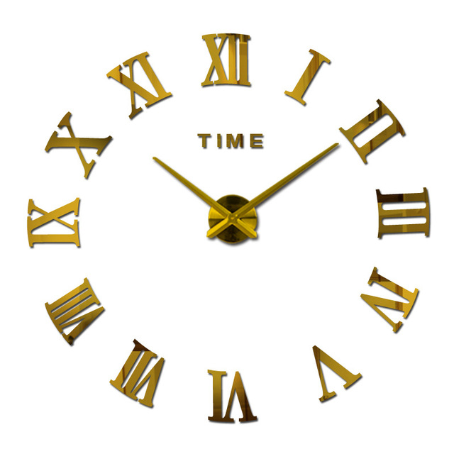 Large Wall Clock for Wall Decoration Circular Acrylic Home Decor Diy Roman Numeral Acrylic Mirror Wall Clock