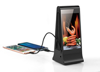 FYD-868SD 23200mAh Batterie Amovible, Lecteur d'Affichage Numérique de Menu LCD Sans Fil pour Restaurant, Affichage Publicitaire