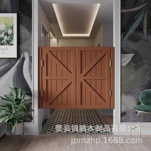 Porte demi-haute en bois massif à double ouverture, pour couloir, porte de séparation intérieure, en bois de rondins, durable, porte simple - Product Image 2