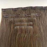 Extensions de cheveux à clips sans couture en cheveux humains Remy indiens naturels, double trame, fabrication mécanique