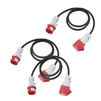 Fiches IP44Industrial avec câble d'extension, câble d'extension CE VDE avec coupleur extérieur étanche IP67 3P 16A 32A H07RN-F J & H