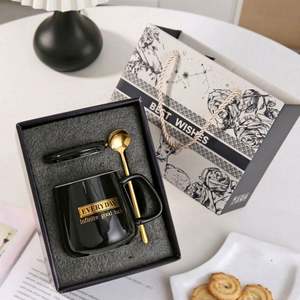 Mug à latte en céramique pour les fêtes, motif bouquet magnifique, avec base thermique, pour la Fête des Mères, mariage, coffret cadeau, ensemble événementiel, personnalisable en soie - Product Image 2