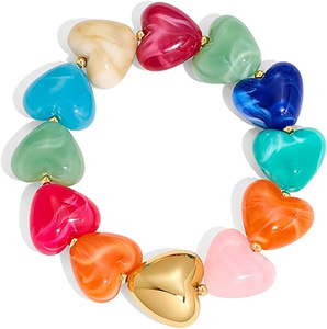 Hot-Selling Boho Colorful Chunky <b>Beaded</b> <b>Bracelet</b> for Women Bold Acrylic Stretch Summer Beach Statement Elastic Jewelry <b>Bracelets</b> - Product Image 1