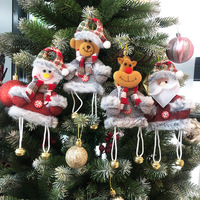 2025 Mini doux Non-tissé tissu noël animaux en peluche jouets père noël bonhomme de neige wapiti ours brun petite cloche PP coton pour