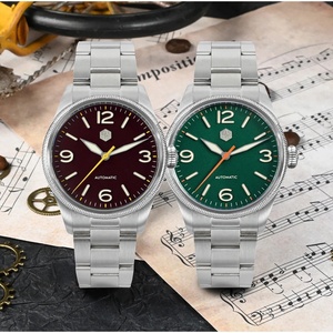 Reloj de Piloto Retro para Hombre San Martin SN0033-G2, Nuevo, 38.5mm, Diseño Original, Bisel con Moneda Tallada, Movimiento Automático Mecánico YN55 NH35, Cristal de Zafiro - Product Image 2