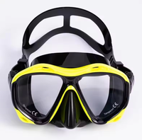 Masque de plongée avec tuba, masque de plongée en silicone, verre trempé, design à 180 degrés