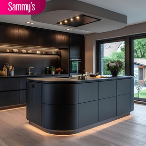 New Model China Made Modern Italian Modular Kitchen Cabinets Custom Design Electric Kitchen Cabinet with Glass Doors - Product Image 1