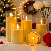 Bougies électroniques décoratives à LED en plastique, télécommandées, à piles, avec mouvement, pour mariages, Noël, Diwali