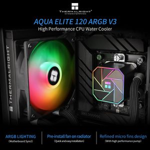 ชุดระบายความร้อนซีพียู Thermalright Aqua Elite 120 <span class=keywords><strong>V3</strong></span> แบบน้ำ พร้อมพัดลม PWM ARGB  ตลับลูกปืน S-FDB ระบบระบายความร้อนด้วยน้ำ สำหรับคอนโซลเกมและคอมพิวเตอร์ - Product Image 4