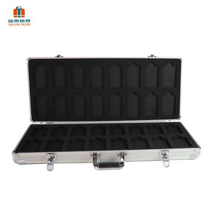 Caja de almacenamiento de tarjetas graduadas de aluminio tipo K plateada de 32 piezas con relleno de espuma - Product Image 6