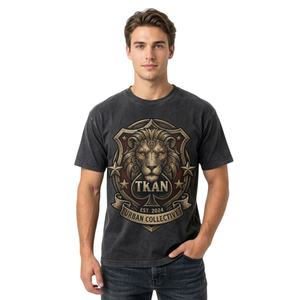 Camisetas al por mayor de nuevo estilo vintage, 100% algodón, lavadas, a bajo precio, con logo personalizado, estampado gráfico, estilo urbano, corte holgado, para hombre. - Product Image 1