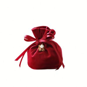 Sacs cadeaux créatifs en velours gaufré avec cordon de serrage, recyclables, pour bonbons, mariages, anniversaires, et diverses occasions (première moisse de bébé) - Vente en gros - Product Image 1