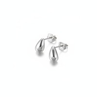 Apsvo Boucles d'oreilles créoles épaisses plaquées argent pour femmes, créoles ouvertes légères en forme de goutte d'eau, boucles d'oreilles hypoallergéniques