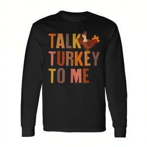 T-shirt à manches longues « Talk Turkey To Me Thanksgiving » assorti pour couples - Product Image 2