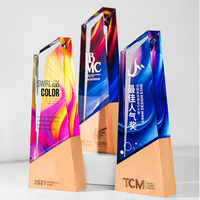 Trofeo de Cristal Personalizado con Grabado Láser, Medallas y Placas de Premio para Eventos Deportivos, Regalos de Bienvenida, Base de Madera Resistente