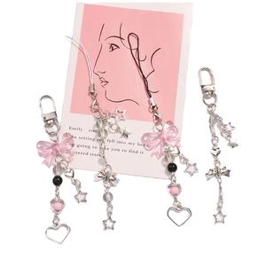 25 Stück Goth Kawaii Metall Schlüssel bund Anhänger Bogen Herz Stern Telefon Charme für Mädchen Frauen Niedlichen Cartoon-Stil Zubehör - Product Image 1