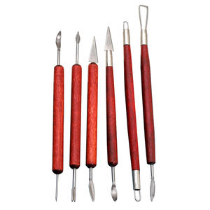 Juego <span class=keywords><strong>de</strong></span> herramientas <span class=keywords><strong>de</strong></span> <span class=keywords><strong>arcilla</strong></span> <span class=keywords><strong>de</strong></span> madera roja <span class=keywords><strong>de</strong></span> seis piezas con removedor <span class=keywords><strong>de</strong></span> huellas dactilares y herramientas <span class=keywords><strong>de</strong></span> modelado - Product Image 1
