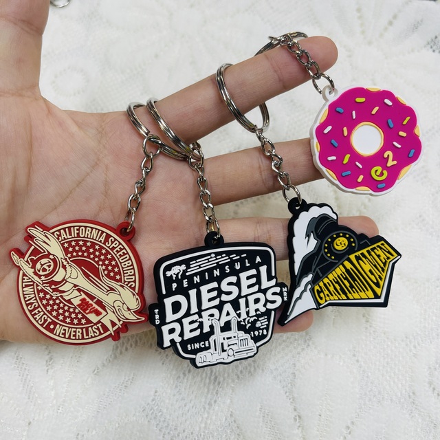 Personalized Logo Custom Keychain 3D PVC Rubber Key Chain Promotional Wholesale High Quality Keyring With Metal Ring