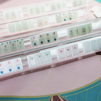 Tuiles décoratives en nacre blanche, ensemble de tuiles de mahjong américaines, 160 pièces, acrylique, peintes à la main, blanches, la maison du mahjong