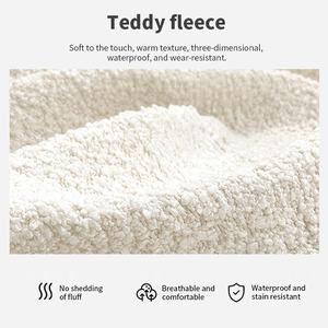 Canapé <span class=keywords><strong>d</strong></span>'Angle Courbe Nordique Minimaliste en Tissu Polaire Crème, Laine <span class=keywords><strong>d</strong></span>'<span class=keywords><strong>Agneau</strong></span>, Canapé Modulable de Luxe pour Salon - Product Image 3