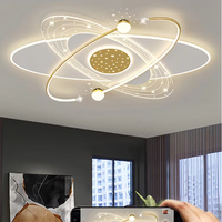 Plafonnier LED Moderne de Luxe en Acrylique Effet Ciel Étoilé, Intensité Variable, Contrôle par Télécommande et Application, pour Chambre, Salon, Salle à Manger