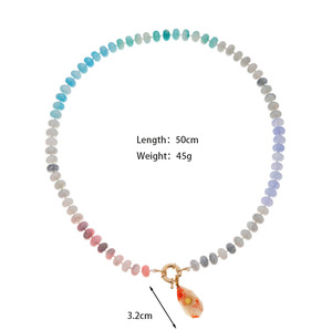 Collier pendentif cœur fleur tendance pour femme, collier ras du cou en perles de verre colorées, bijoux à la mode - Product Image 5