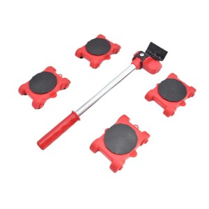 Herramienta de mudanza con ruedas universales, mango rojo de 34 cm para mudanza de muebles del hogar y protección del suelo - Product Image 5
