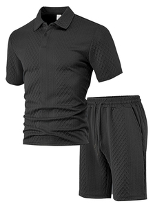 Ensemble <span class=keywords><strong>Homme</strong></span> Premium Joychuang <span class=keywords><strong>en</strong></span> Jacquard Fin – T-shirt et Short Respirants pour l'Été – Tenue Légère et Décontractée pour <span class=keywords><strong>Homme</strong></span> - Product Image 4