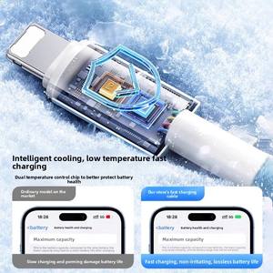 สายชาร์จเร็ว USB-C 2ม. คุณภาพสูง IP 15 60วัตต์ใช้ได้กับเครื่องสแกน iOS iPhone <span class=keywords><strong>OPPO</strong></span> เพื่อการ<span class=keywords><strong>ถ่าย</strong></span><span class=keywords><strong>โอน</strong></span><span class=keywords><strong>ข้อมูล</strong></span>ที่รวดเร็ว - Product Image 3