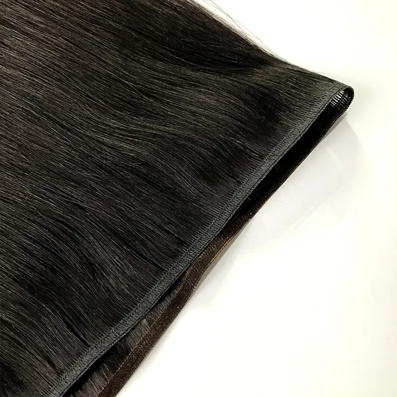 Hot Sale Remy Hair Extensions Seamless Weft invisible 100% Human Hair Double Drawn Virgin Flat Weft Hair