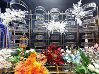 Chandelier rond en acrylique brillant, produit de luxe, de style européen, grands fonds pour décoration de scène de mariage