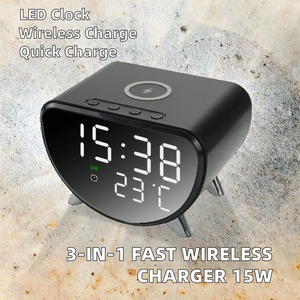 Productos Multifuncionales, Estación de Carga de Escritorio de 15W, Cargador Rápido, Reloj Digital con Temperatura y Carga Inalámbrica para iPhone - Product Image 2