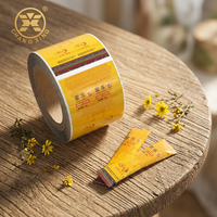 Feuille d'aluminium pour emballage alimentaire, rouleaux de film de miel, sachet de supplément en plastique, film d'emballage laminé imprimé sur mesure pour snack